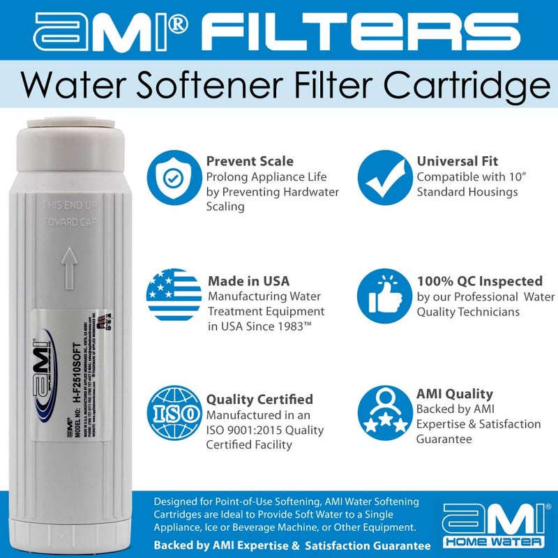 APPLIED MEMBRANES INC. Water Softening Filter Cartridge | 10" Standard Universal Size | Ion Exchange Filter Softens Water | Great for Espresso and Washing Machines (1, 10" Standard) - Image 4
